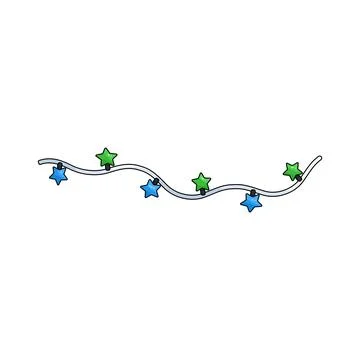 Illustration of Star shaped string lights Illustrazione stock