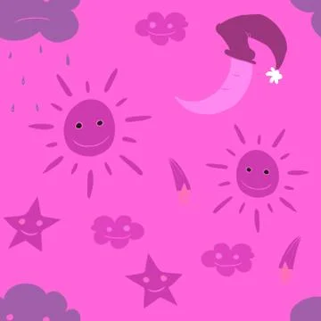 Illustration of star, sun, cloud, moon. Vector7 Stock Illustration