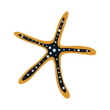 Illustration of starfish on white background. Vector illustration cartoon fla Stock Illustration