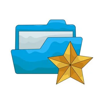 Illustration of starred folder Stock Illustration