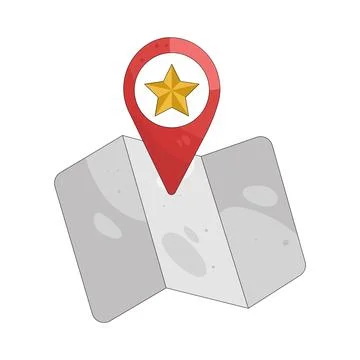 Illustration of Starred location 스톡 일러스트