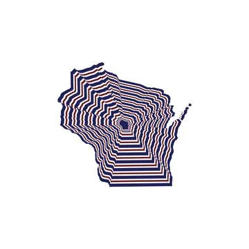 Illustration of State map with lines in red, blue and white colors Stock Illustration