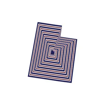 Illustration of State map with lines in red, blue and white colors Stock-Illustration