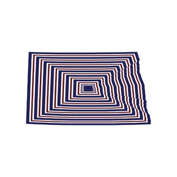 Illustration of State map with lines in red, blue and white colors Stock-Illustration