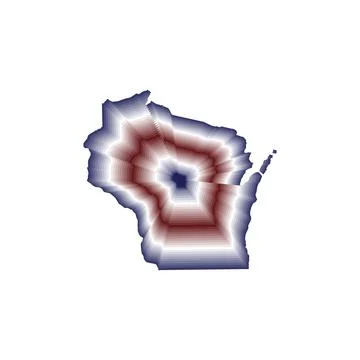Illustration of the State map with red, blue and white color gradients Stock Illustration