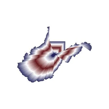 Illustration of the State map with red, blue and white color gradients Stock Illustration
