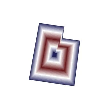 Illustration of the State map with red, blue and white color gradients Stock Illustration
