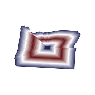 Illustration of the State map with red, blue and white color gradients Stock Illustration