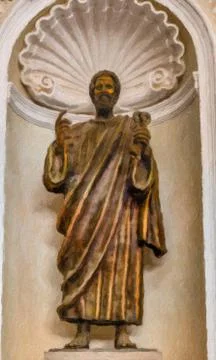 Illustration statue of Saint Peter Illustrazione stock