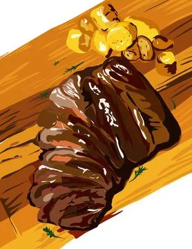 Illustration of steak Stock Illustration