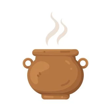 Illustration of steaming clay pot Stock Illustration