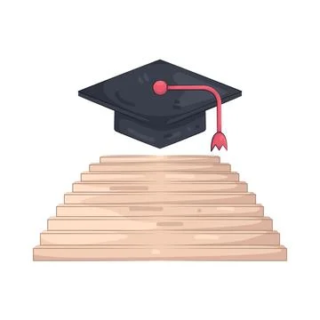 Illustration of Steps to graduation Stock Illustration