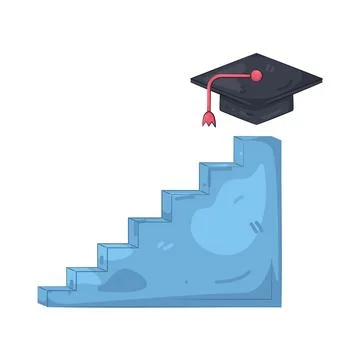 Illustration of Steps to graduation Stock Illustration