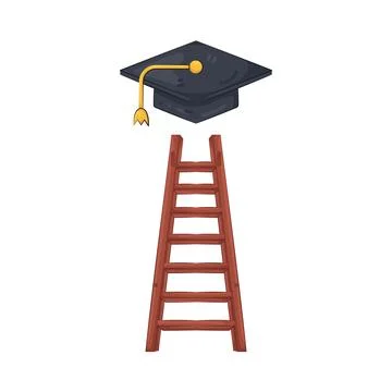 Illustration of Steps to graduation Stock Illustration