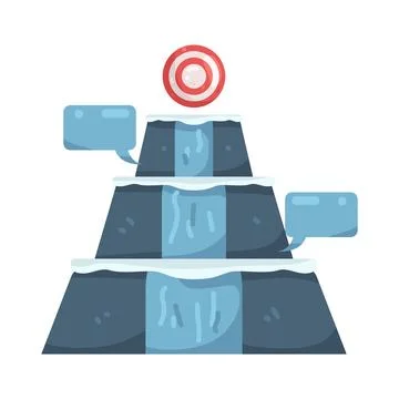 Illustration of Steps up to the target Stock Illustration