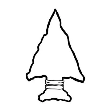 Illustration of stone arrowhead. Design element for poster, card, banner, l.. Stock Illustration