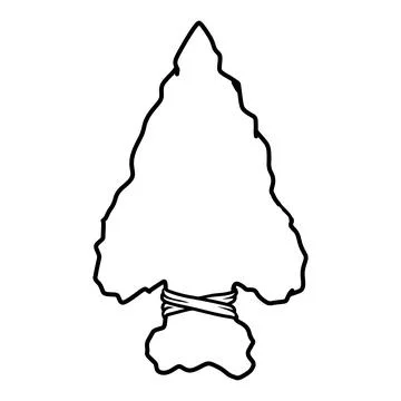Illustration of stone arrowhead. Design element for poster, card, banner, l.. Stock Illustration