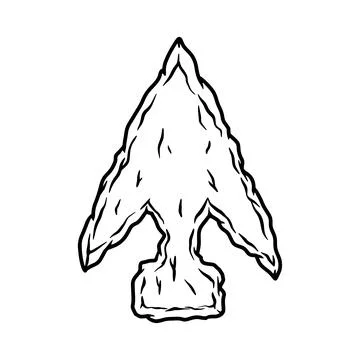 Illustration of stone arrowhead. Design element for poster, card, banner, l.. Stock Illustration