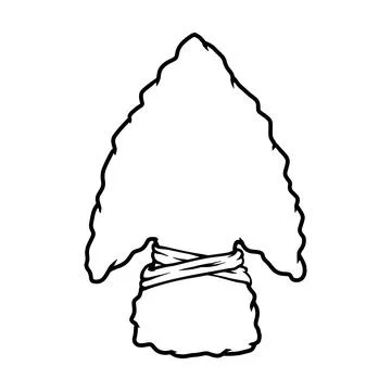Illustration of stone arrowhead. Design element for poster, card, banner, l.. Stock Illustration
