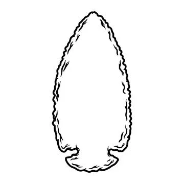 Illustration of stone arrowhead. Design element for poster, card, banner, l.. Stock Illustration