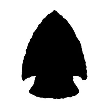 Illustration of stone arrowhead. Design element for poster, card, banner, l.. Stock Illustration
