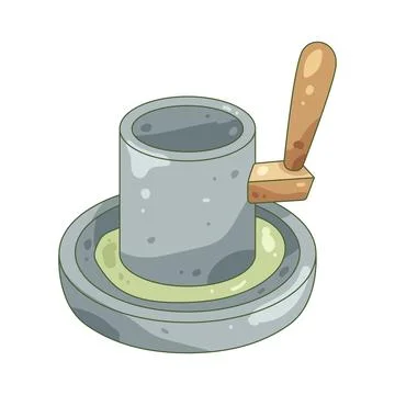 Illustration of stone grinding mill Stock-Illustration