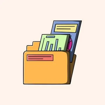 Illustration of Storage For File or Folder in Business Stock Illustration