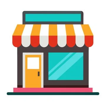 Illustration of store icon on white Stock Illustration