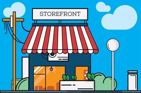 Illustration of storefront , with nice background vector-eps Stock Illustration