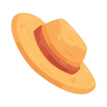 Illustration of straw hat Stock Illustration