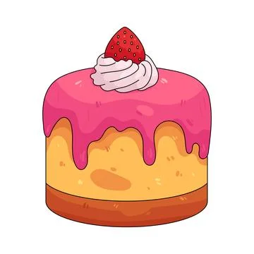 Illustration of strawberry cake Stock Illustration