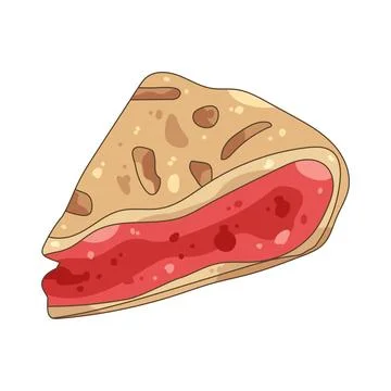 Illustration of strawberry pie slice イラスト素材
