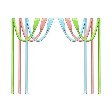 Illustration of Streamer curtains Stockillustratie
