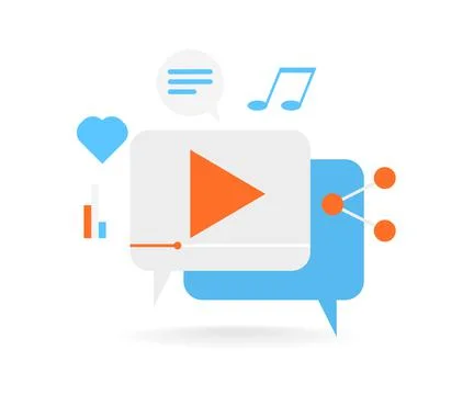 Illustration of streaming video chat Suitable for landing page, flyers, Infog Stock Illustration