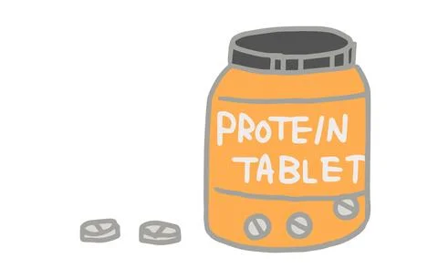 Illustration of strength training item, tablet type protein Stock Illustration