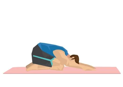 Illustration of a strong man practicing yoga with a chair pose. Stock Illustration