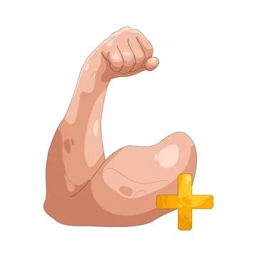 Illustration of Strong with plus sign Stock Illustration