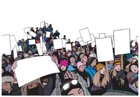 Illustration of student protest Stock Illustration