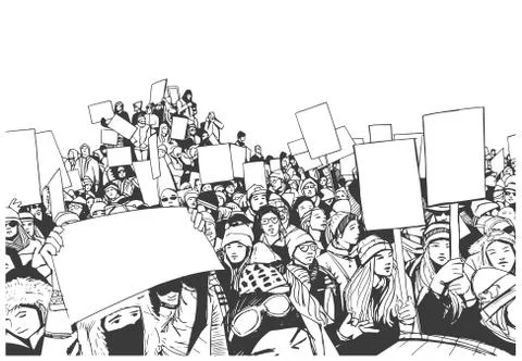 Illustration of student protest Stock Illustration
