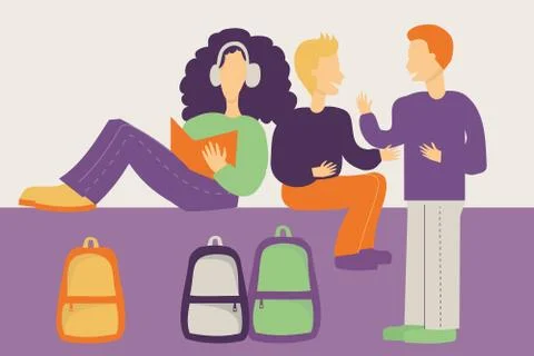 Illustration of students - Back to School concept Stock Illustration