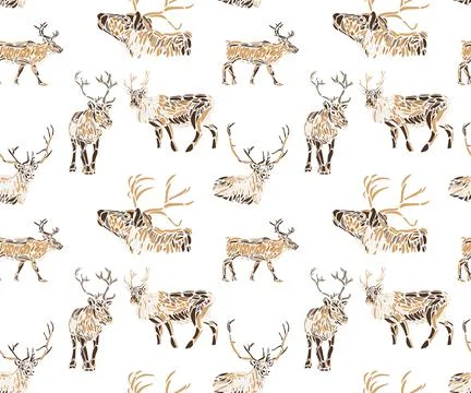 Illustration style pattern with reindeer theme Stock-Illustration