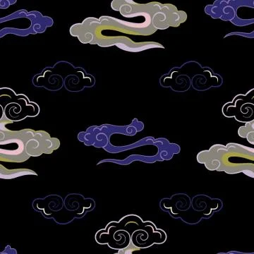 Illustration of stylized, abstract clouds Stock Illustration