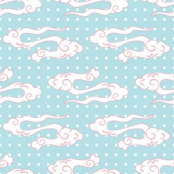 Illustration of stylized, abstract clouds Stock Illustration