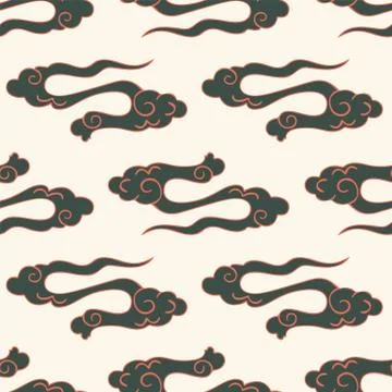 Illustration of stylized, abstract clouds Stock Illustration