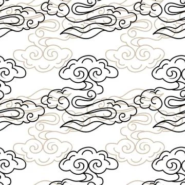 Illustration of stylized, abstract clouds Stock Illustration