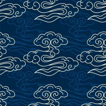 Illustration of stylized, abstract clouds Stock Illustration