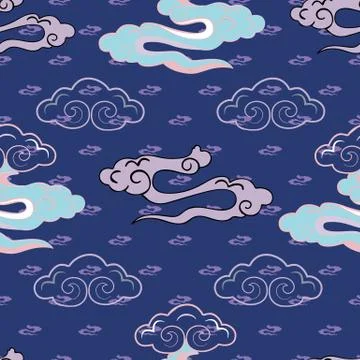 Illustration of stylized, abstract clouds Stock Illustration