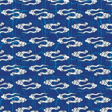 Illustration of stylized, abstract clouds Illustrazione stock