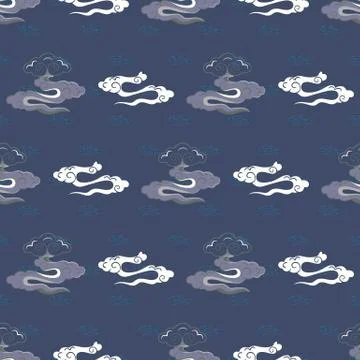 Illustration of stylized, abstract clouds Stock Illustration