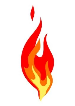 Illustration of stylized fire or flame. Burning red fire or bonfire. Stock Illustration